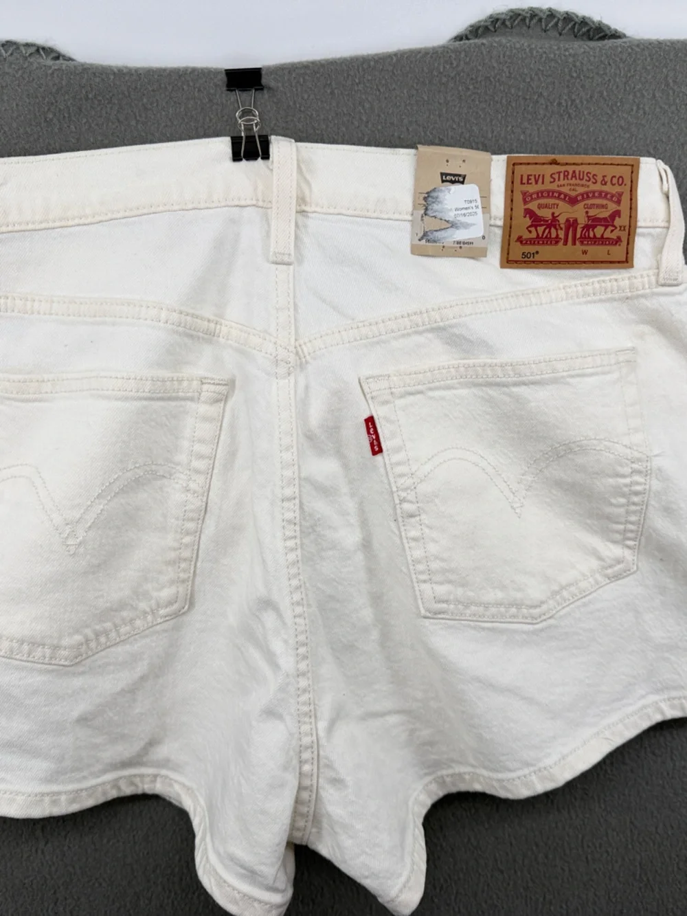 Levi's White High-Rise Denim Shorts